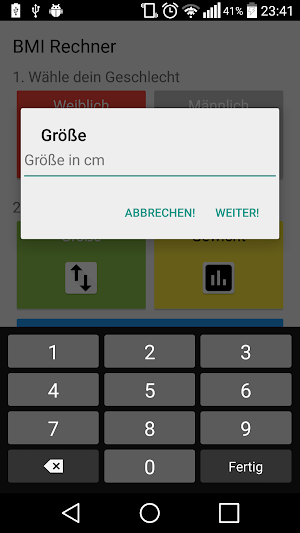 BMI and Kcal calculator Screenshot 1
