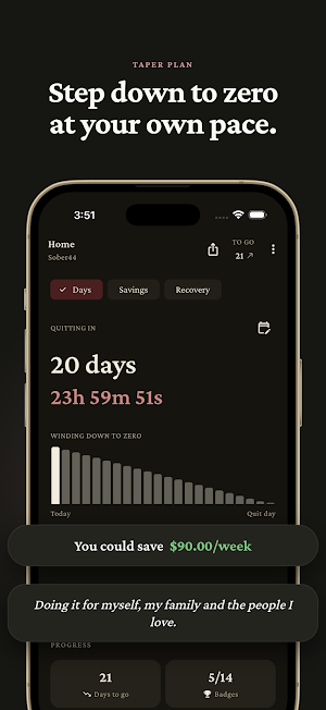 Alcohol Free Tracker - Sober44 Screenshot 1