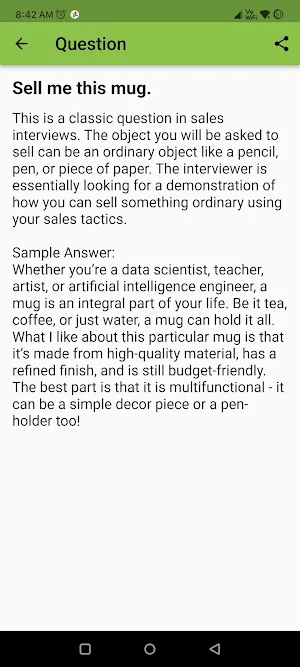 Sales Interview Question Screenshot 3