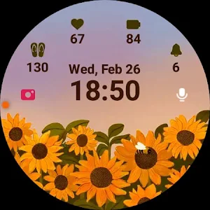 Sunflowers Watch Face Animated Screenshot 3