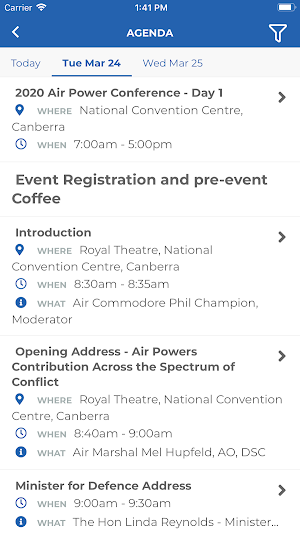 Air Force Events Screenshot 2