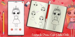 Learn To Draw Chibi Cute Girls Screenshot 1