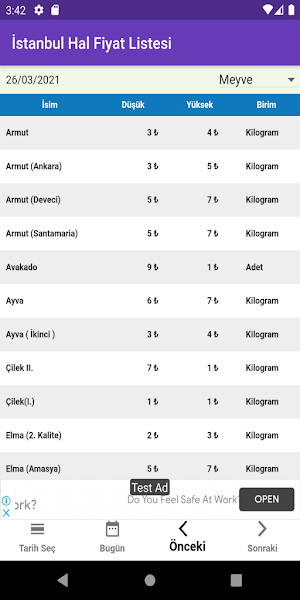 İstanbul Hal Fiyat Listesi Screenshot 0