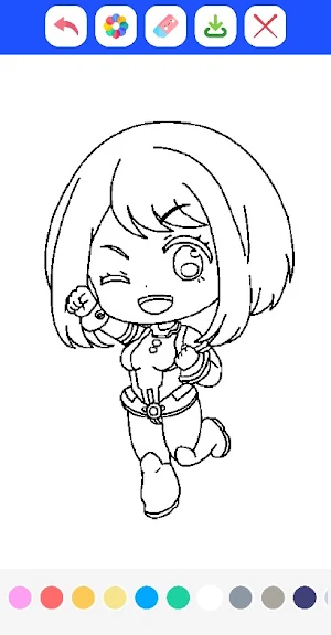 Cute Chibi Anime Coloring Book Screenshot 1
