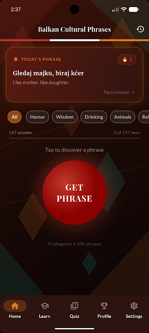 Balkan Cultural Phrases Screenshot 0