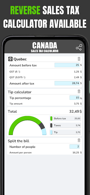 Sales Tax Calculator GST HST Screenshot 3