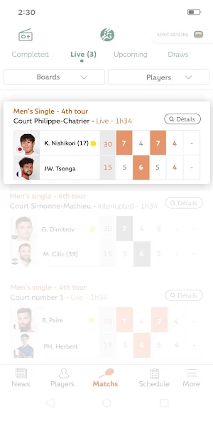 Roland-Garros Official Screenshot 2