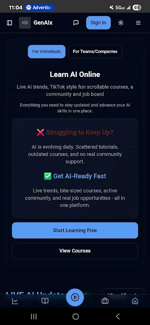 GenAIx:Learn AI, News, courses Screenshot 0