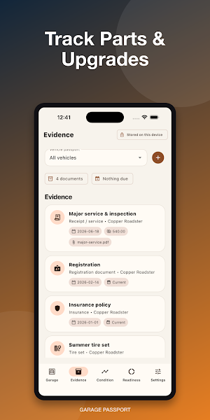 Garage Passport — Car Vault Screenshot 1