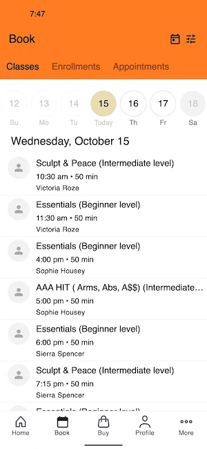Peace & Pilates Screenshot 1
