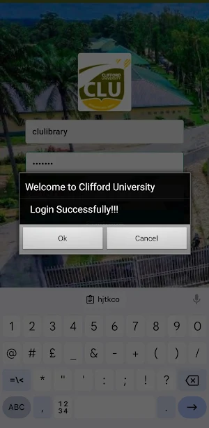 Clifford University Library Screenshot 2