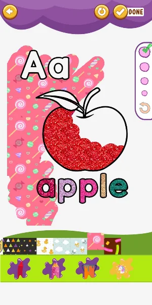 Coloring Glitter Alphabets ABC Screenshot 1