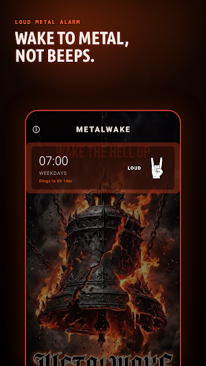 MetalWake — Metal Alarm Clock Screenshot 1