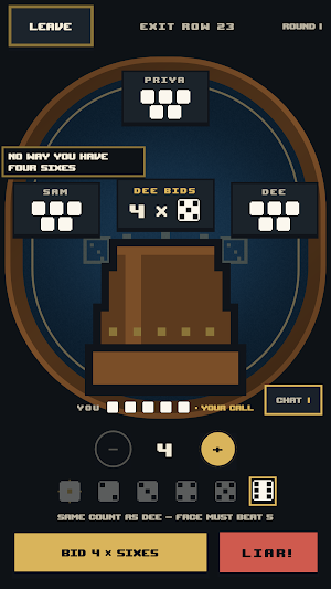 Airplane Mode Liar's Dice Screenshot 0