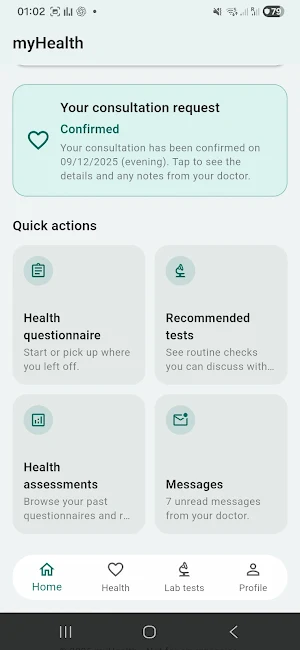 myHealth Screenshot 1