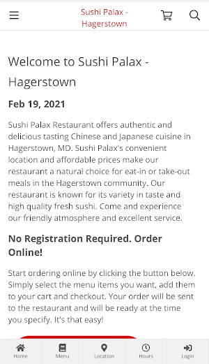 Sushi Palax - Hagerstown Order Screenshot 0