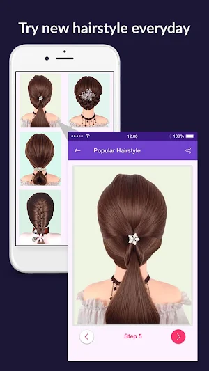 Hairstyles step by step easy, offline - DIY Screenshot 2