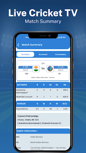 Live cricket TV HD streaming Screenshot 1