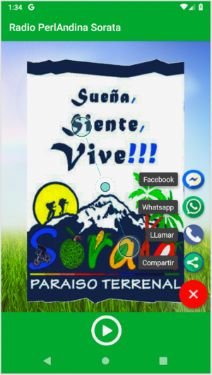 Radio Perlandina Sorata. Screenshot 1