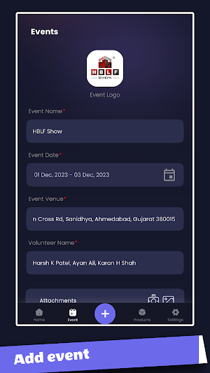 Event Tracker - Expo Data Hub Screenshot 1
