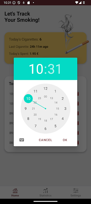 Cigarette counter and tracker Screenshot 2
