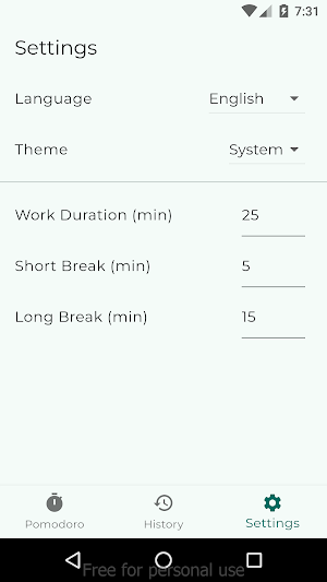 Focus Pomodoro Screenshot 1