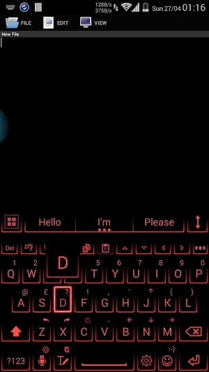 AI Keyboard Theme Neon Red Screenshot 1