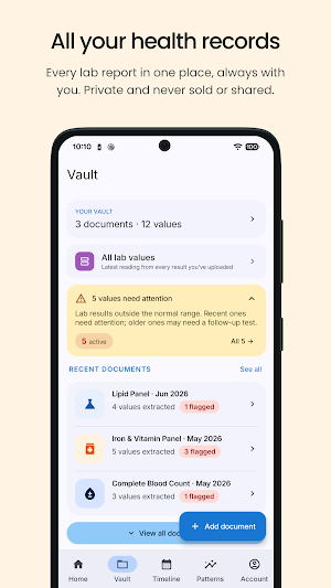 Healthy: Symptom & Lab Tracker Screenshot 1