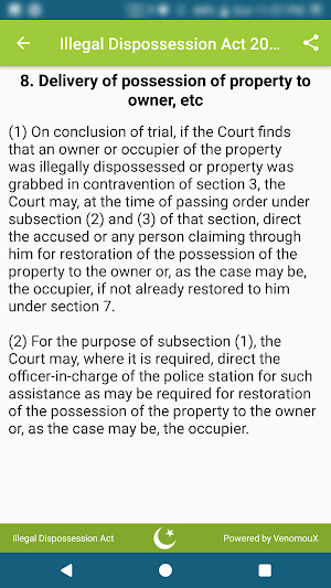Illegal Dispossession Act 2005 Screenshot 2