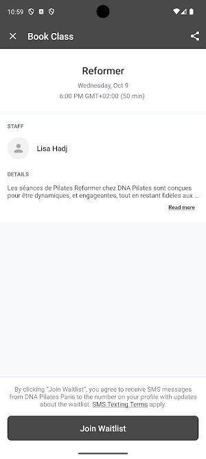 DNA Pilates Paris Screenshot 2