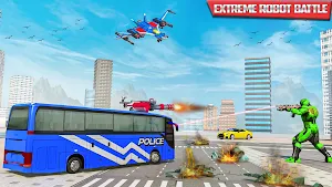US Police Bus Transmute Robot shooting Game Screenshot 0