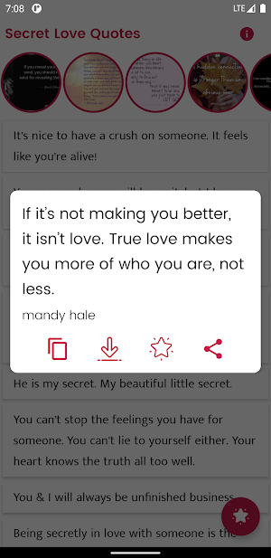 Secret Love Quotes and Sayings Screenshot 3