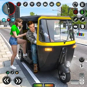 Real Rickshaw Game - Taxi Game Screenshot 0
