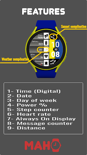 MAHO006 Wear OS Watch Face Screenshot 1