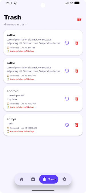 Memo pad Screenshot 1