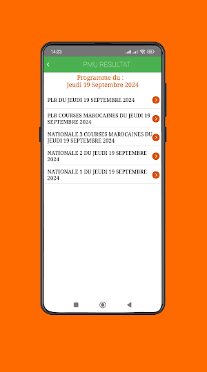 PMU résultats programmes CI Screenshot 3