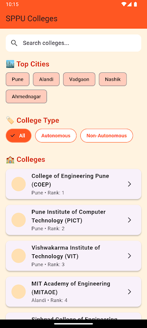 SPPU COLLEGES Screenshot 3