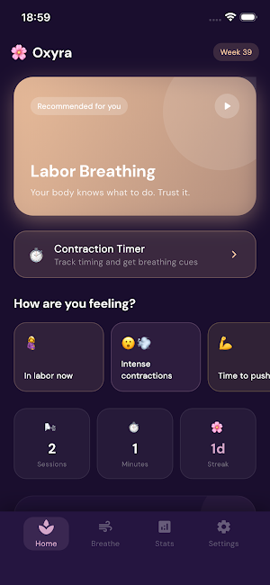Oxyra- Mama Breathing Screenshot 1