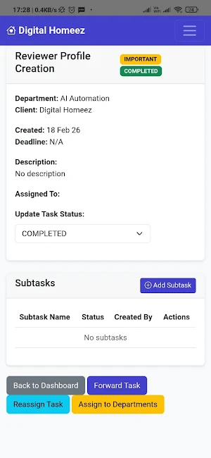 Digital Homeez Workflow Screenshot 0