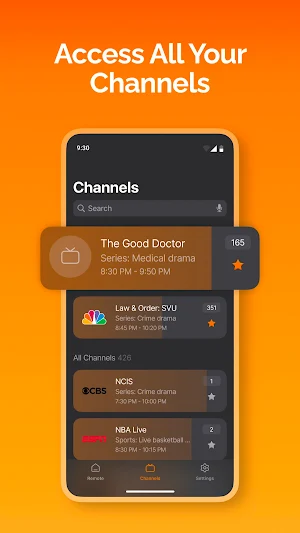 Orange TV Remote Control Screenshot 1