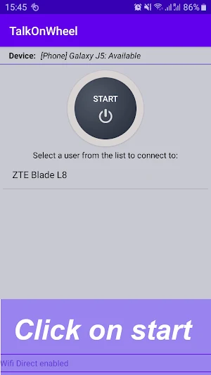Talk On Wheel: wifi direct intercom. Walkie talkie Screenshot 0