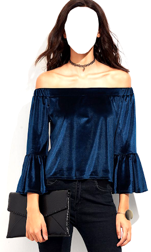 Women Crop Shoulder Photo Suit Screenshot 2