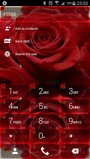 Theme for ExDialer Love Rose Screenshot 1
