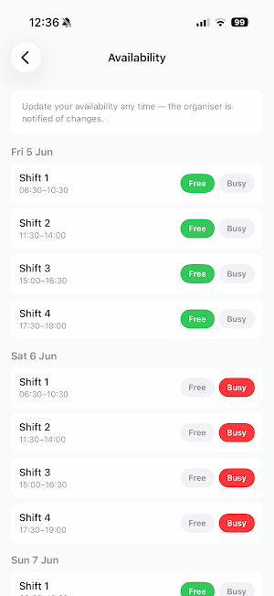 EventRota - Volunteer App Screenshot 1