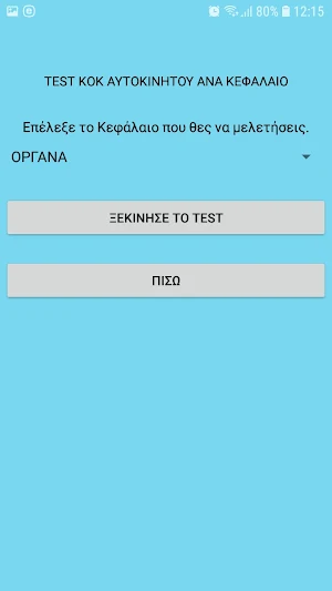 Test Αυτοκινήτου Screenshot 2