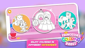 Princesses Coloring Paint Game Screenshot 1