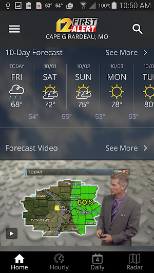 KFVS12 First Alert Weather Screenshot 1