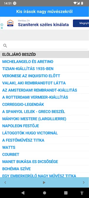 Kis írások nagy művészekről Screenshot 1