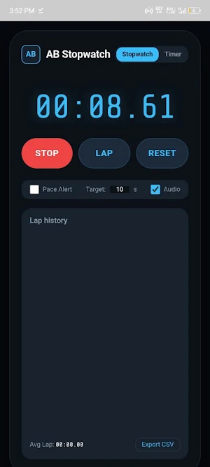 AB Stopwatch Screenshot 1