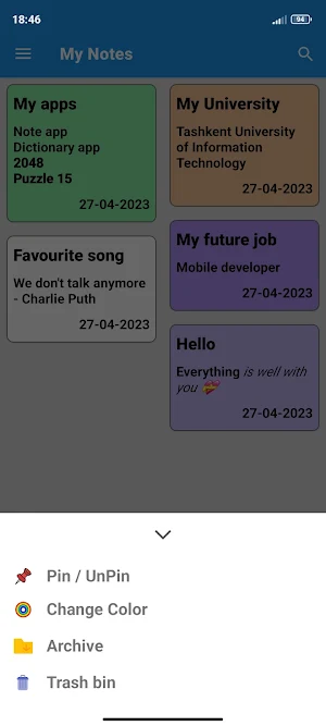 Your Notes Screenshot 1